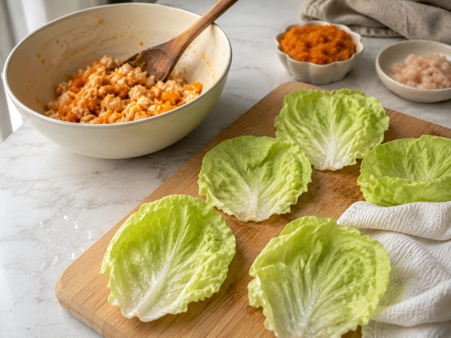 Chicken and Pumpkin Stuffed Lettuce Scoops for Cats