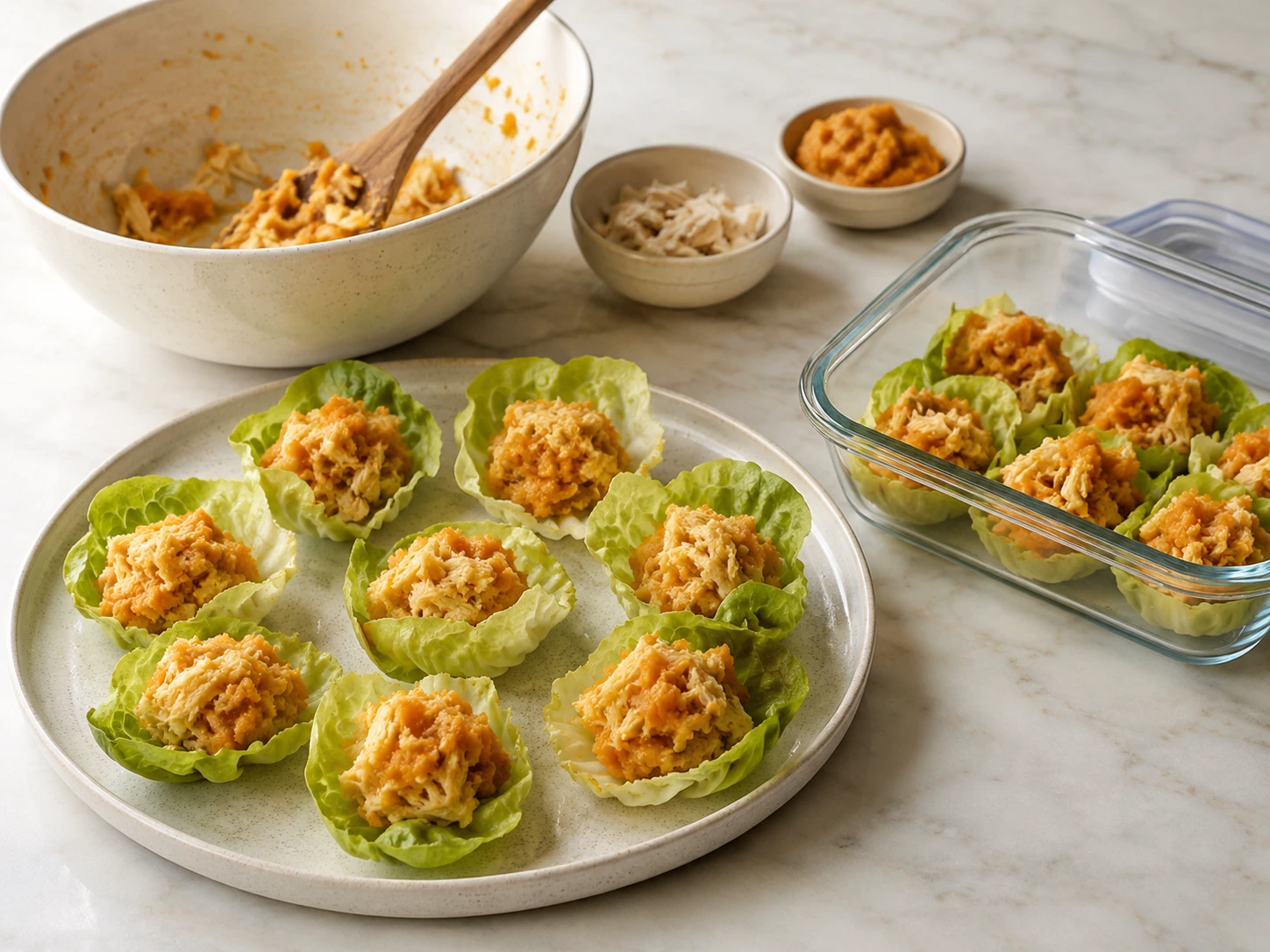 Chicken and Pumpkin Stuffed Lettuce Scoops for Cats step 5