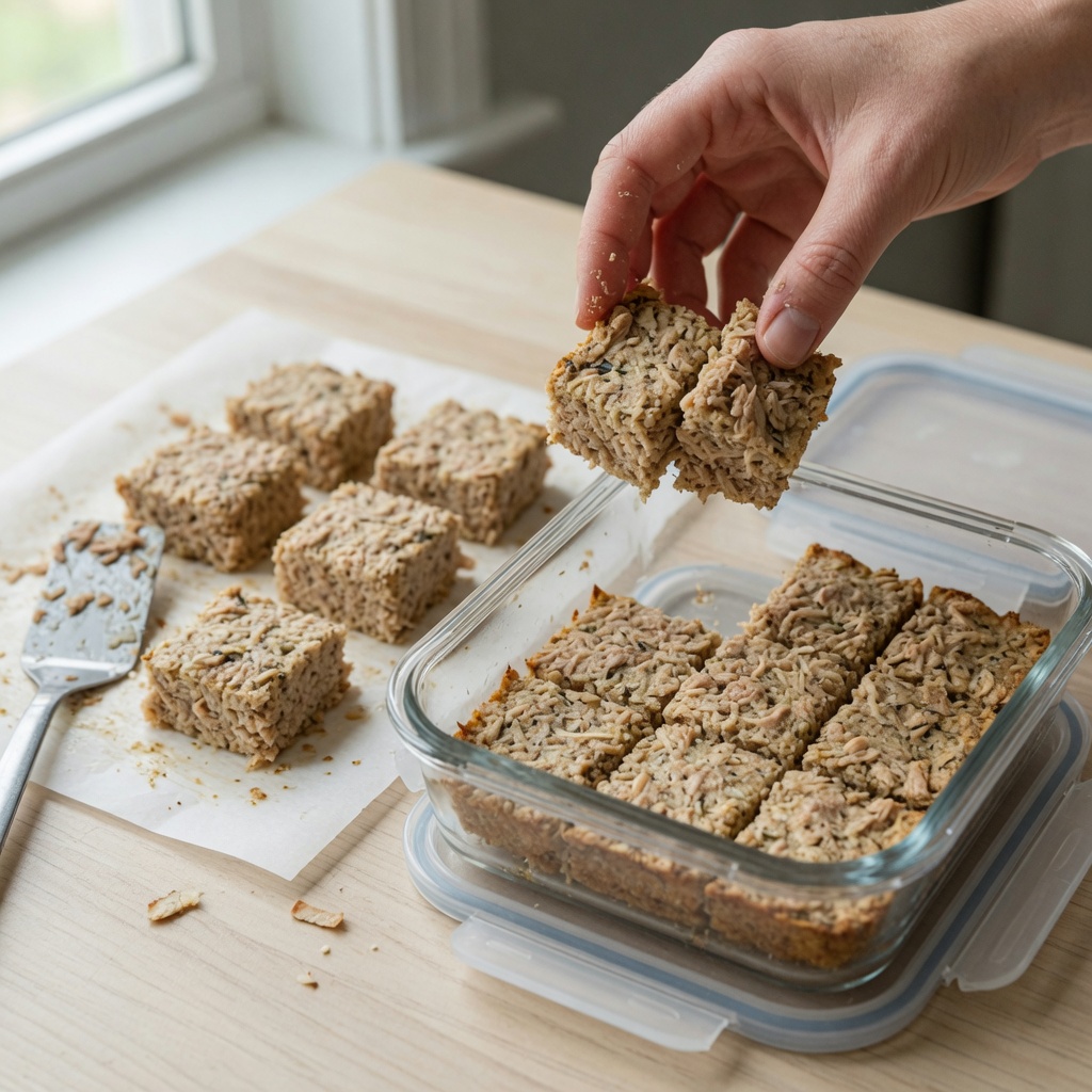 Coconut Flour Tuna Cat Squares step 7