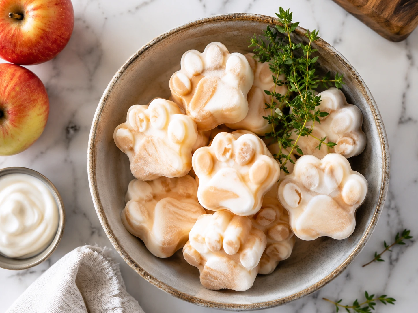 Cool Down Your Canine with Apple & Yogurt Swirl Pupsicles step 1