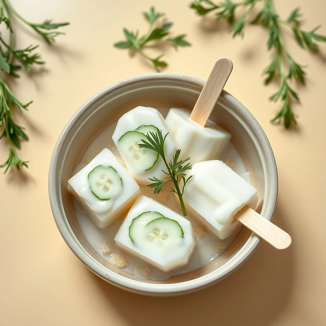 Cooling Kefir and Cucumber Dill Pupsicles for Summer