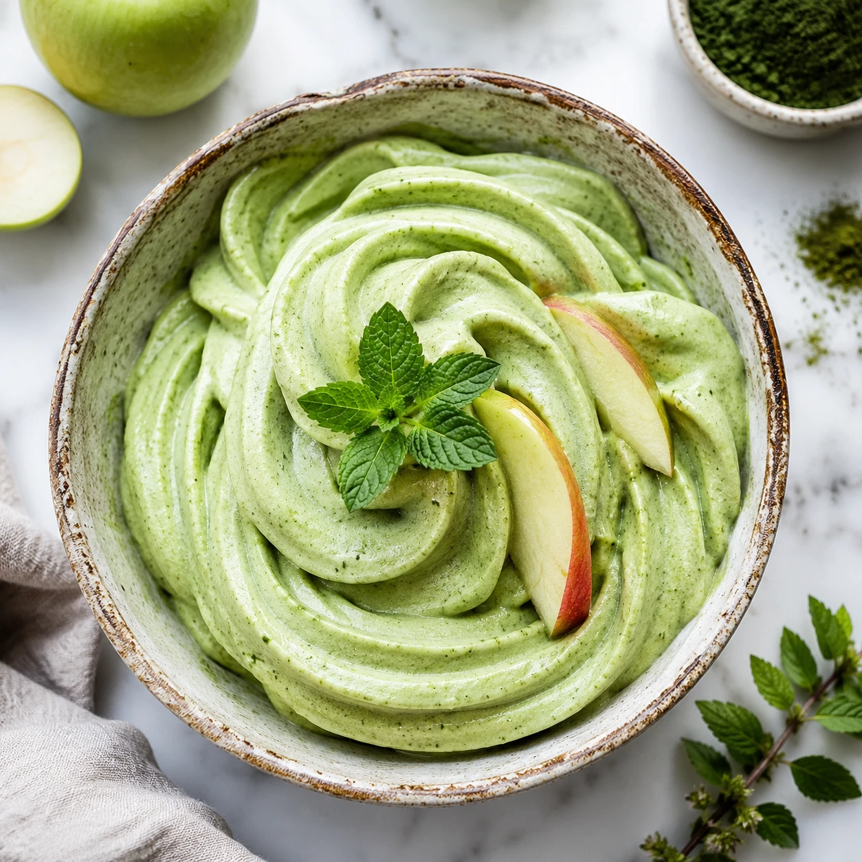 Cooling Spirulina and Apple Frozen Swirls for Your Dog step 1