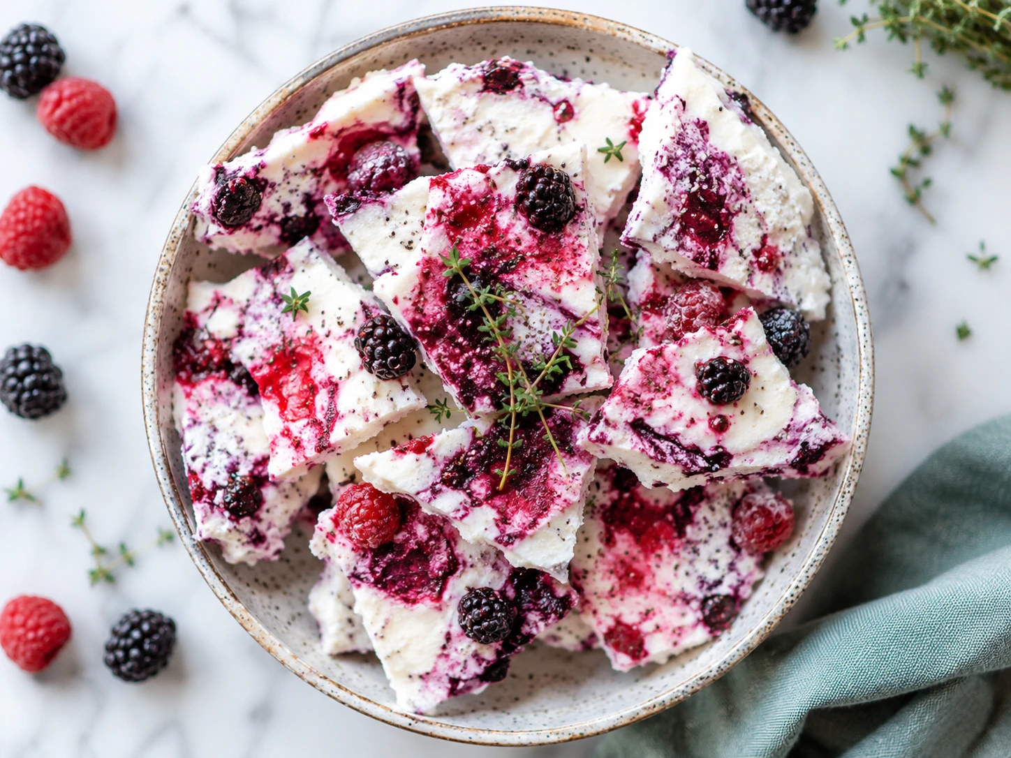 Cottage Cheese & Berry Swirl Bark: A Cool Summer Treat for Dogs step 1