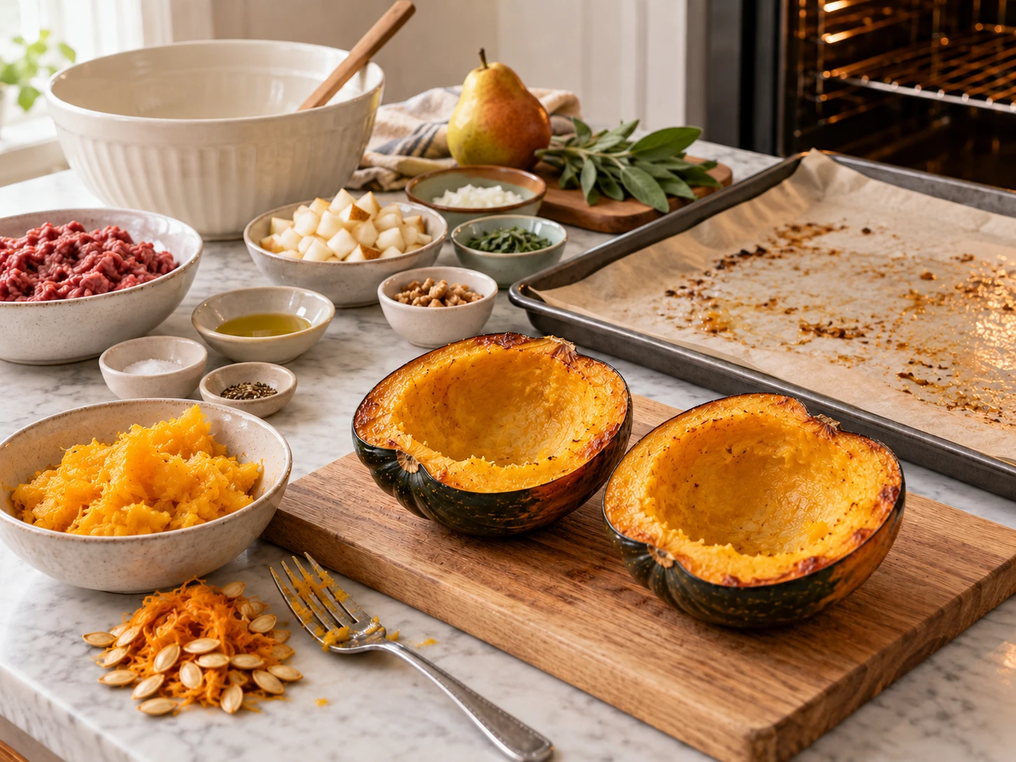 Dogs Beef and Pear Savory Stuffed Squash step 2