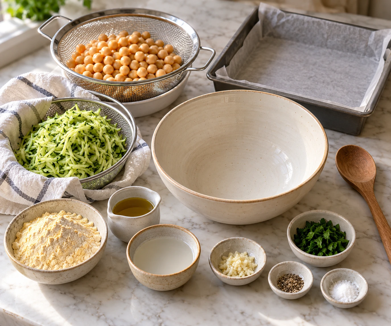 Dogs Chickpea and Zucchini Socca Squares step 1
