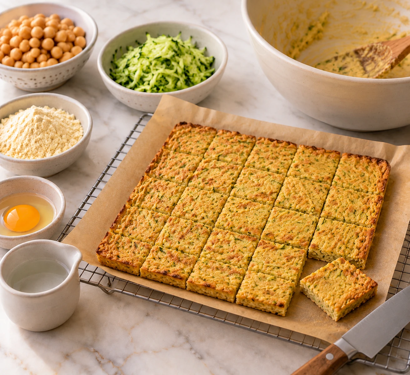Dogs Chickpea and Zucchini Socca Squares step 5