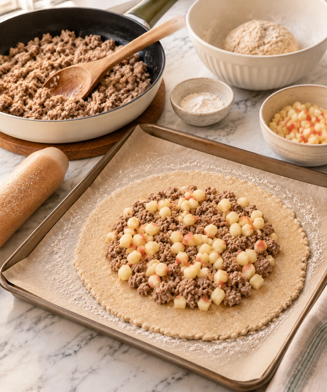 Dogs Turkey and Apple Savory Galette step 3