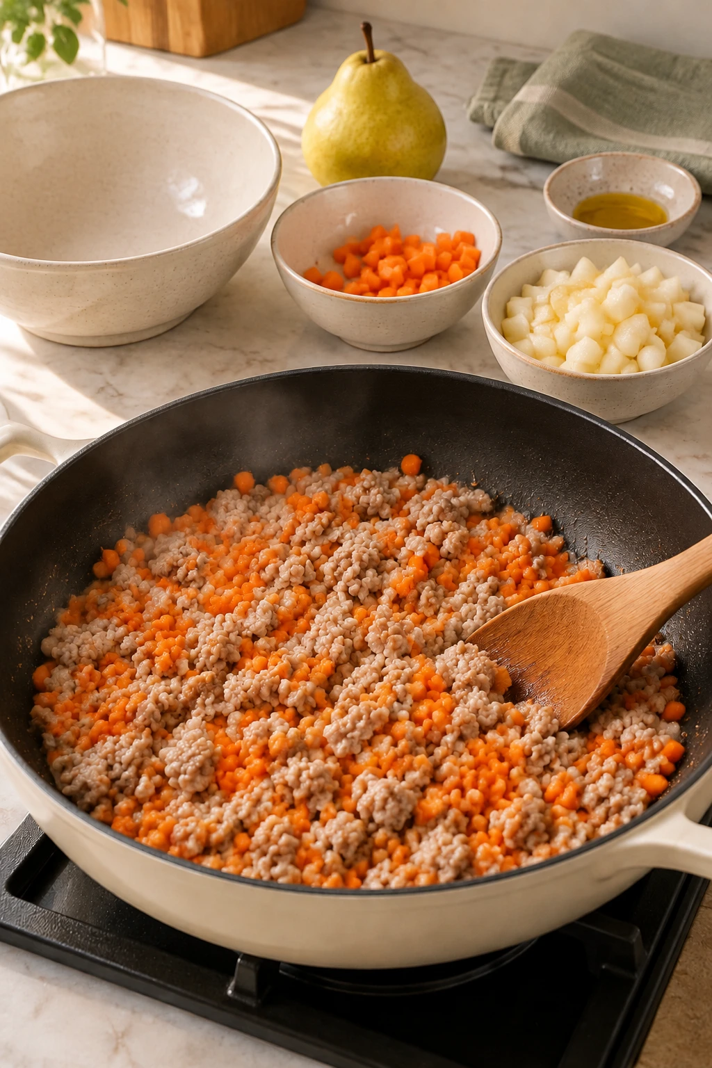 Dogs Turkey and Pear Savory Skillet Hash step 4