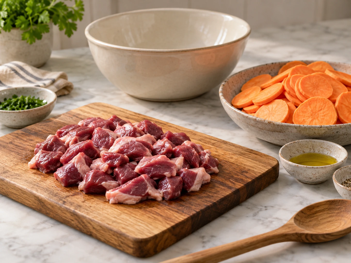 Duck and Root Vegetable Layered Dinner Bake for Dogs step 1
