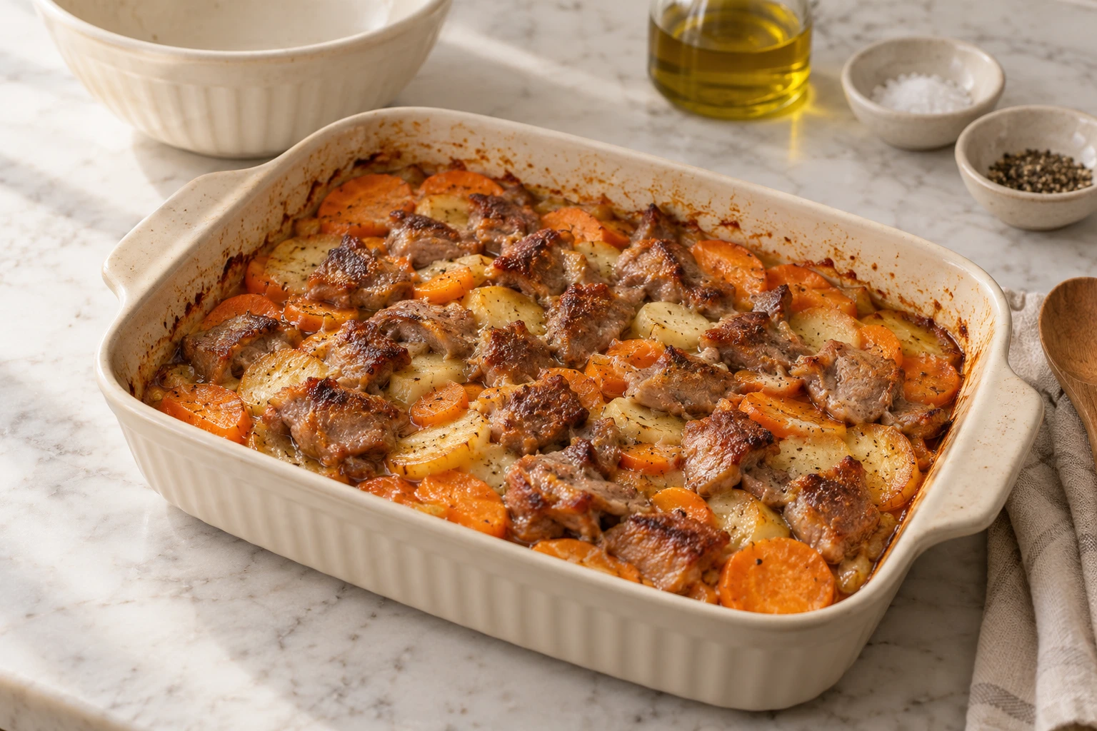 Duck and Root Vegetable Layered Dinner Bake for Dogs