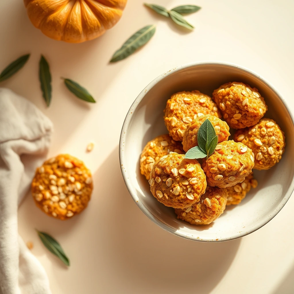 Easy Oat and Pumpkin Bites for Dogs