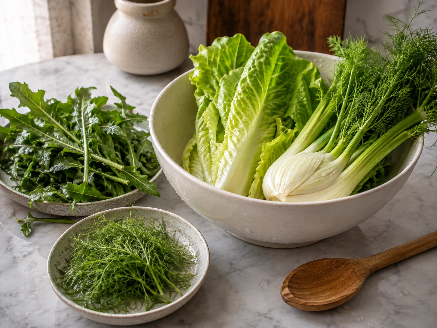 Fennel, Dandelion and Romaine Forage Salad for Rabbits step 1