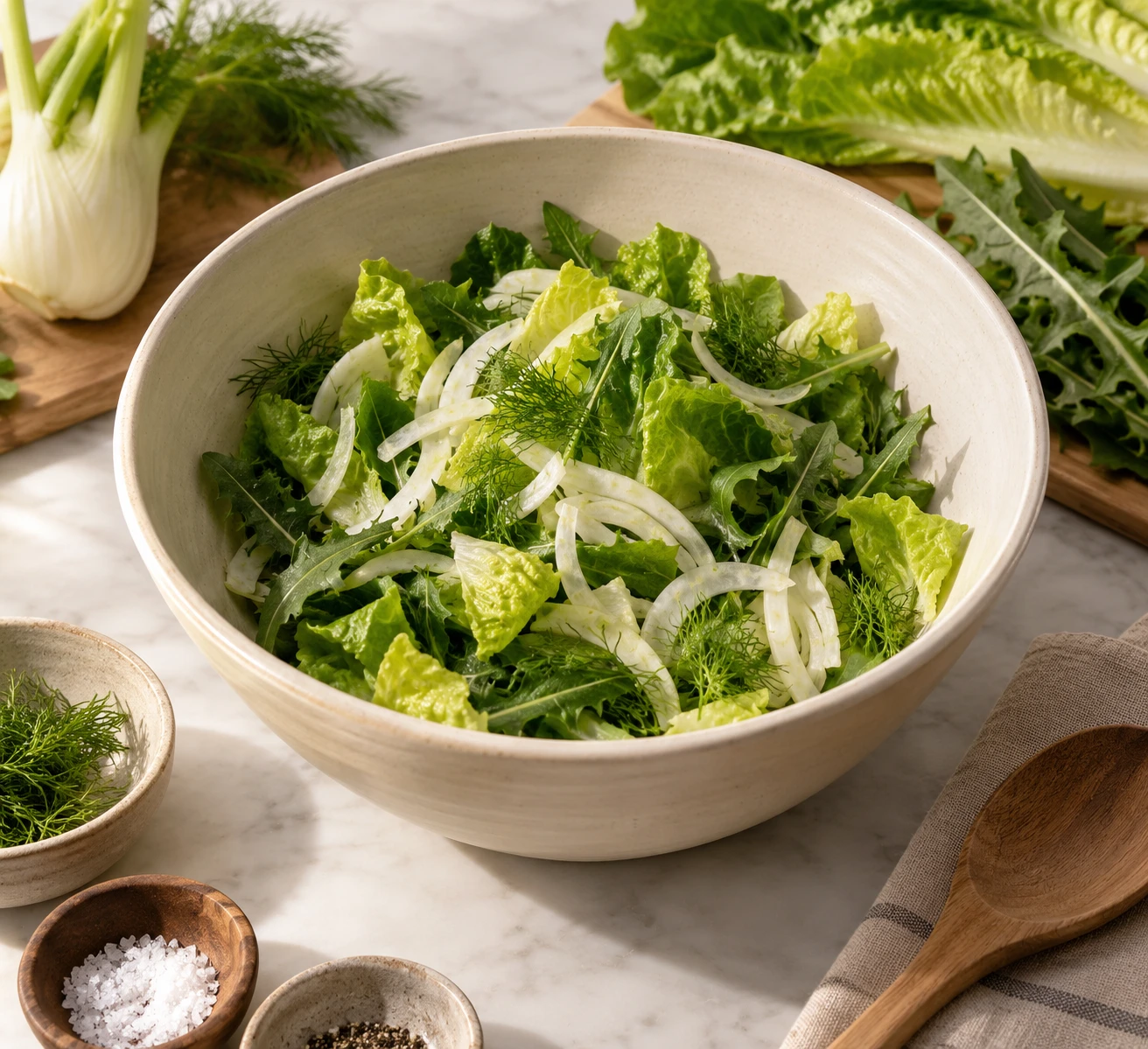 Fennel, Dandelion and Romaine Forage Salad for Rabbits
