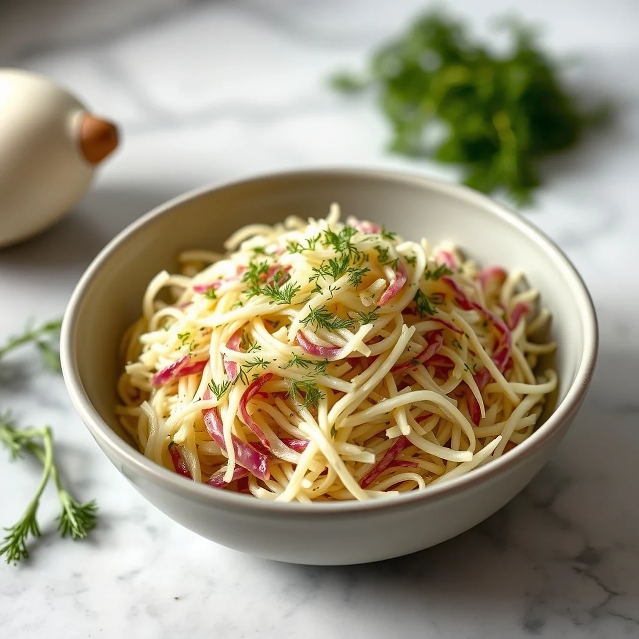 Finely Shredded Kohlrabi With Fresh Dill for Small Pets