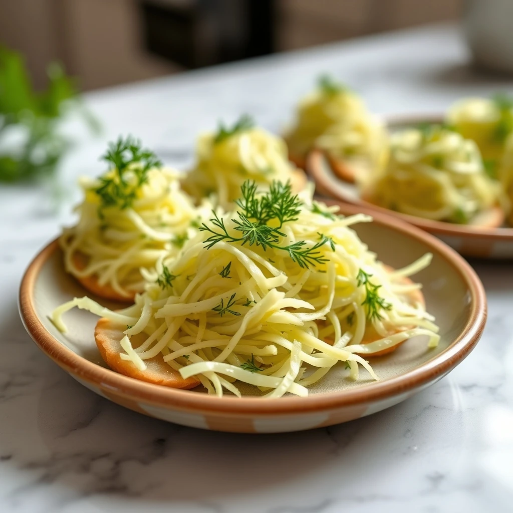 Finely Shredded Kohlrabi with Fresh Dill for Small Pets step 2