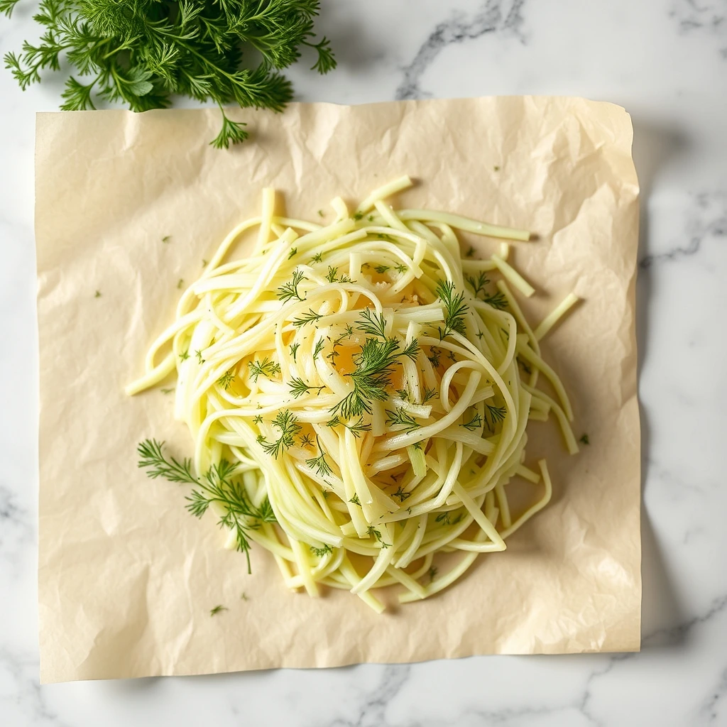 Finely Shredded Kohlrabi with Fresh Dill for Small Pets step 3