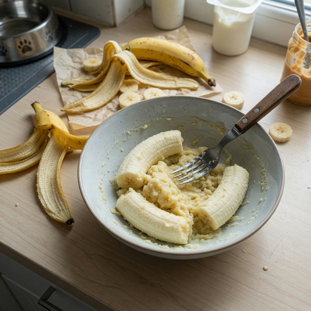 Frozen Banana Yogurt Bites for Dogs step 1