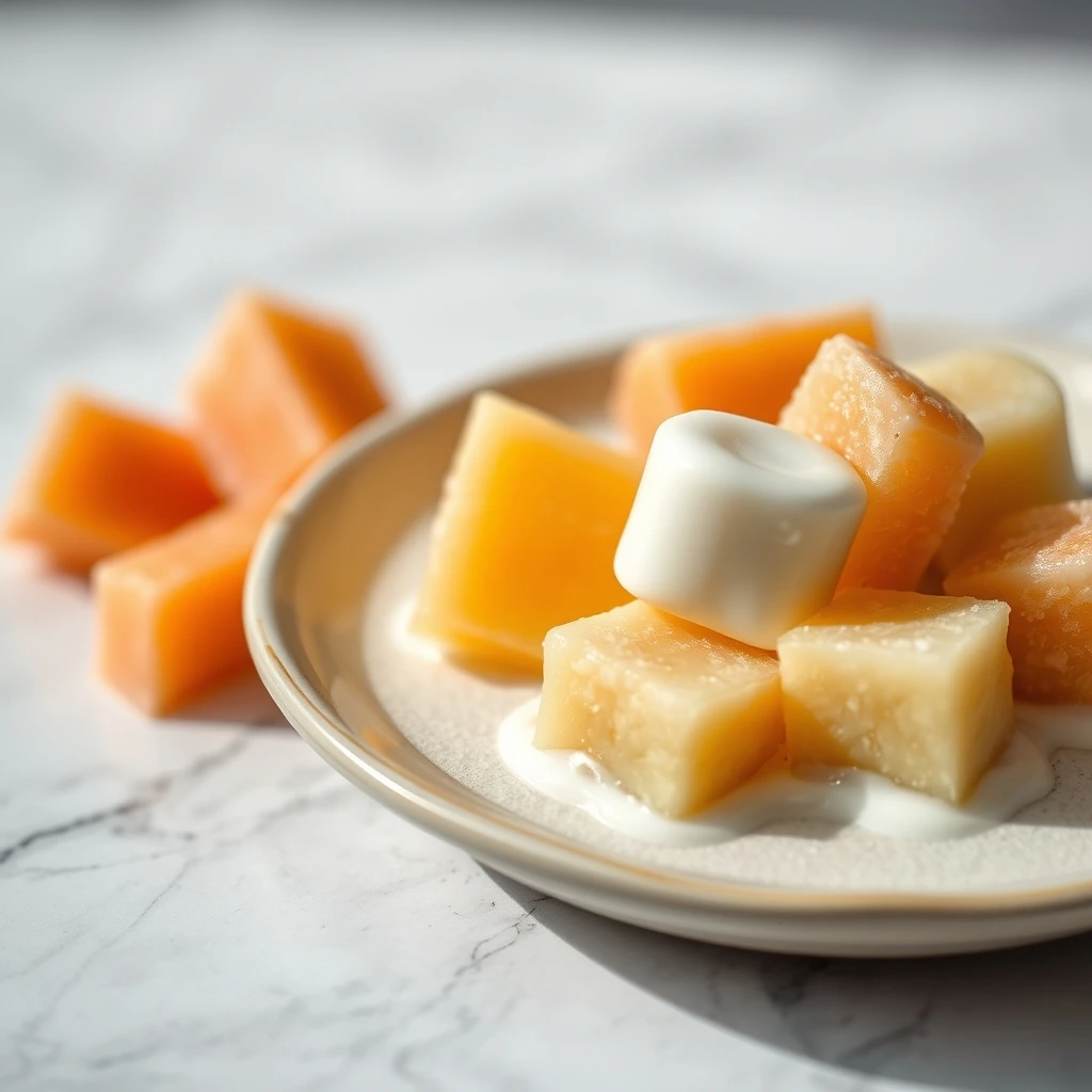 Frozen Goat Milk and Melon Cubes: A Cool, Hydrating Treat for Dogs and Cats step 2