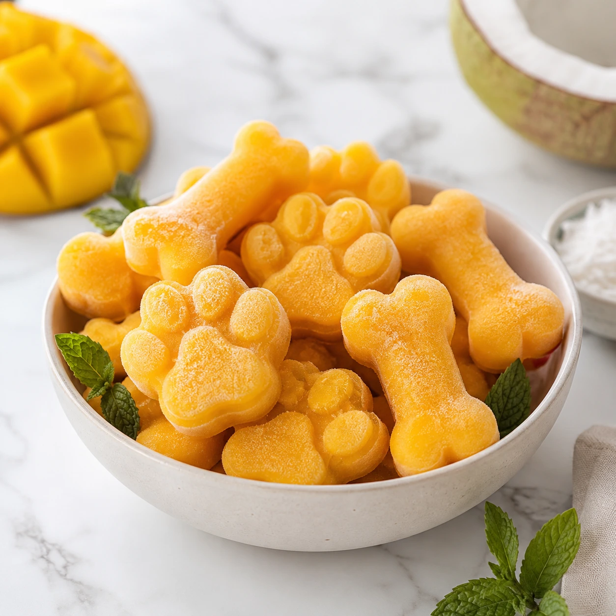 Frozen Mango & Coconut Water Pupsicles: a Hydrating Tropical Treat