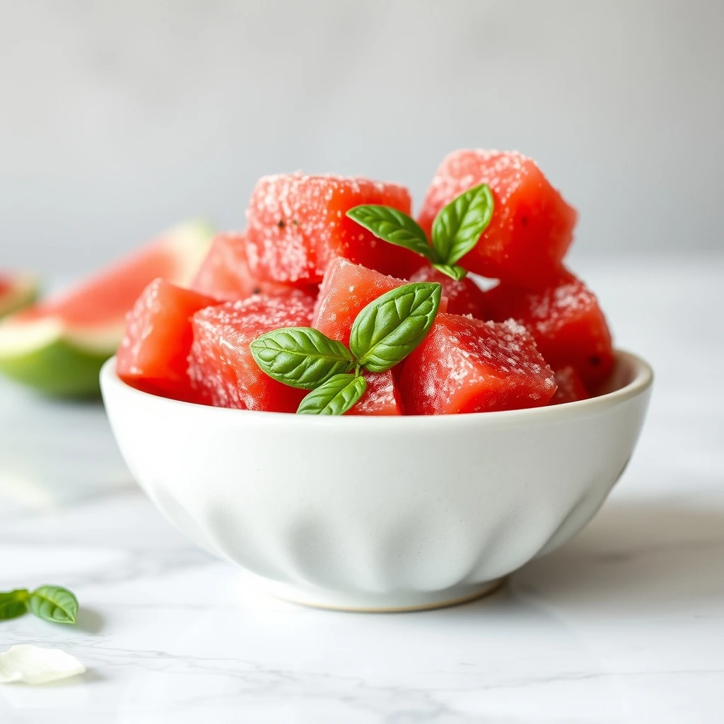 Frozen Watermelon and Basil Puree Cubes for Dogs step 4