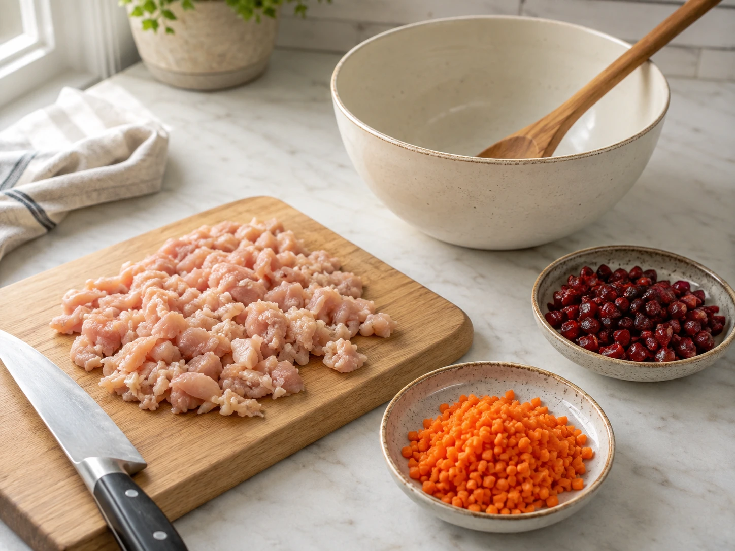 Gently Cooked Chicken and Cranberry Crumble Topper for Dogs step 1
