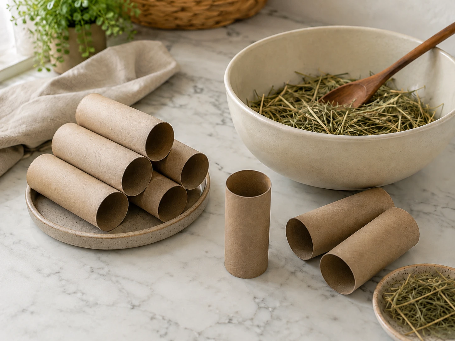 Herb and Vegetable Foraging Paper Rolls for Rabbits step 3