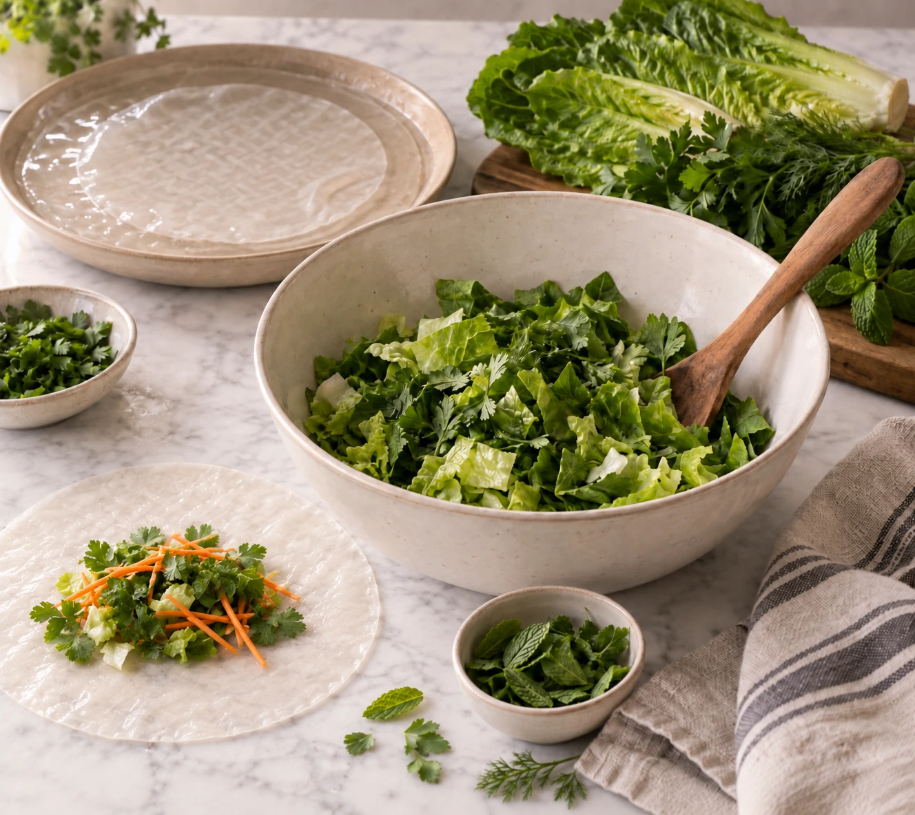 Herb Garden Vegetable Rice Paper Parcels for Rabbits step 3
