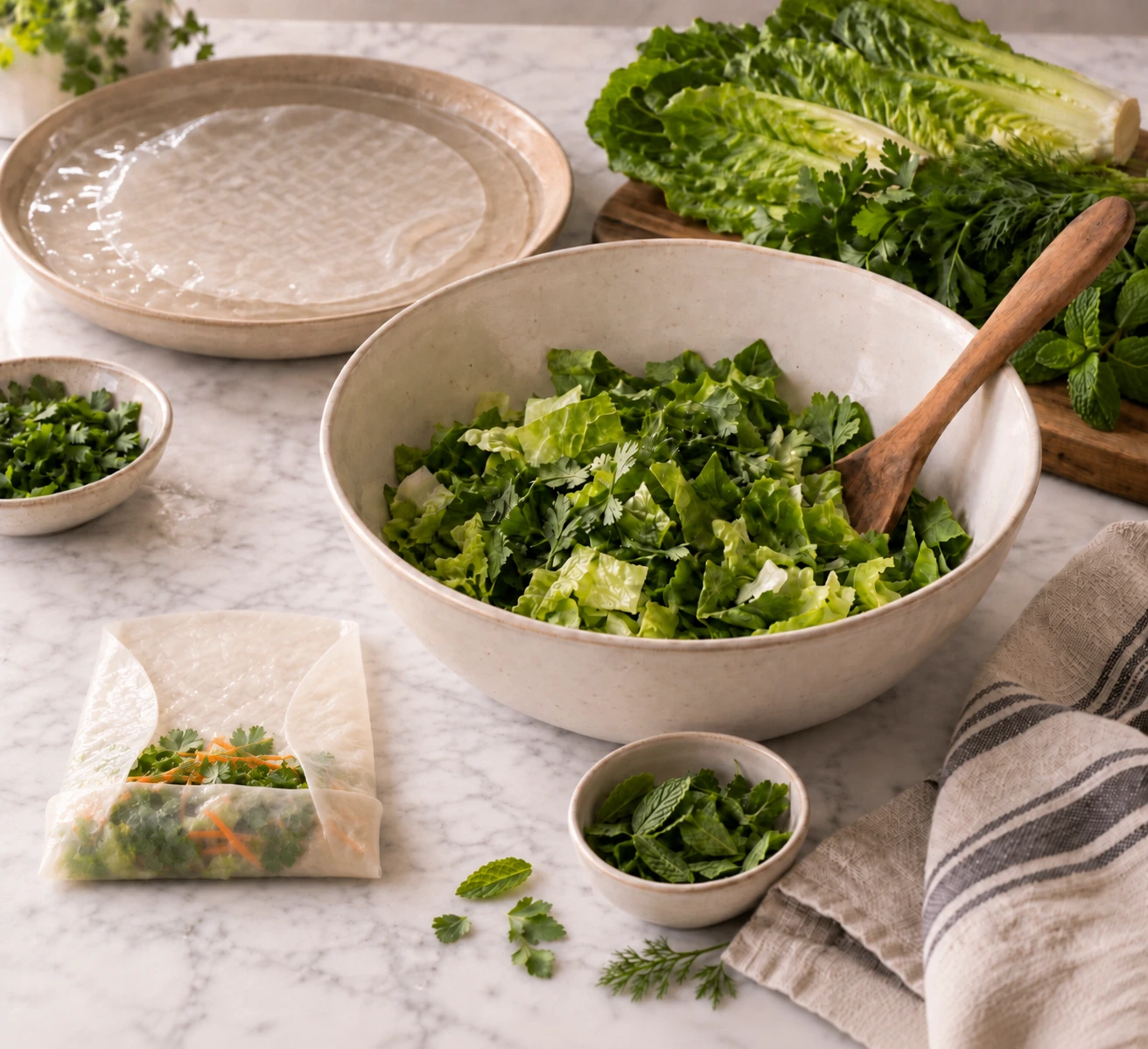 Herb Garden Vegetable Rice Paper Parcels for Rabbits step 4