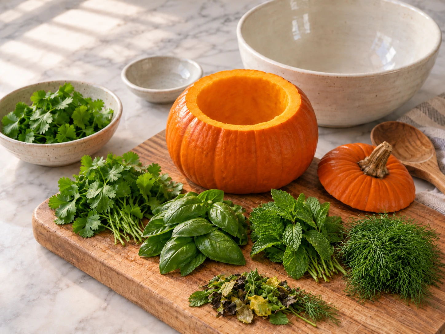 Herb Stuffed Pumpkin Hollow for Rabbits step 2