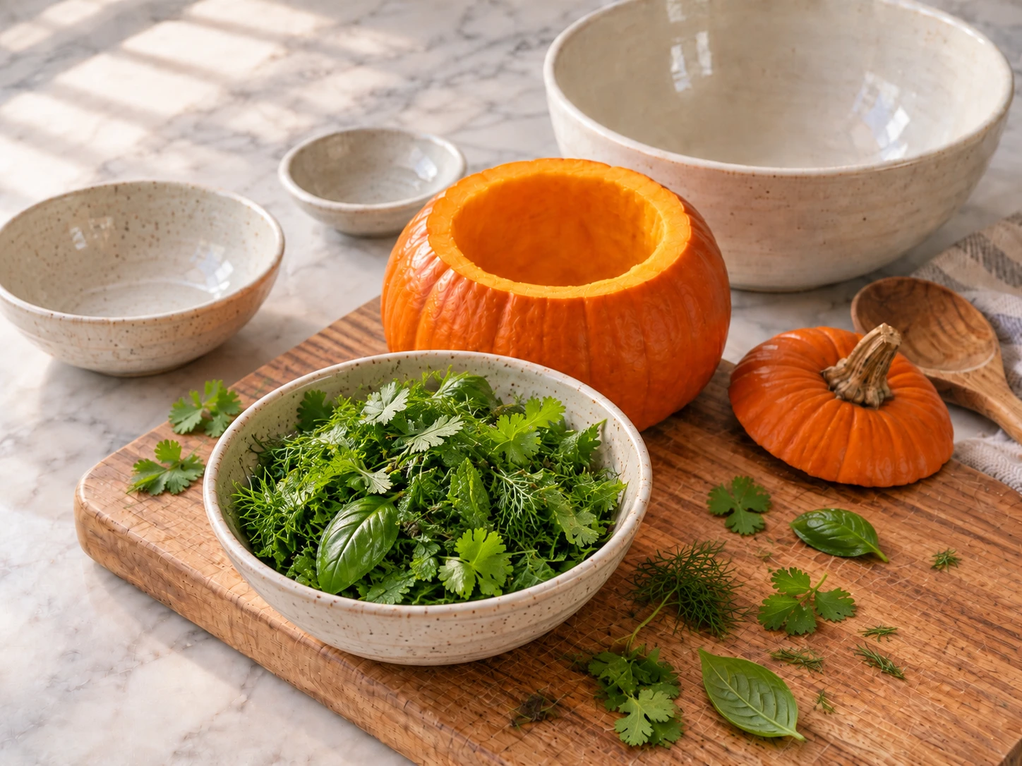 Herb Stuffed Pumpkin Hollow for Rabbits step 3