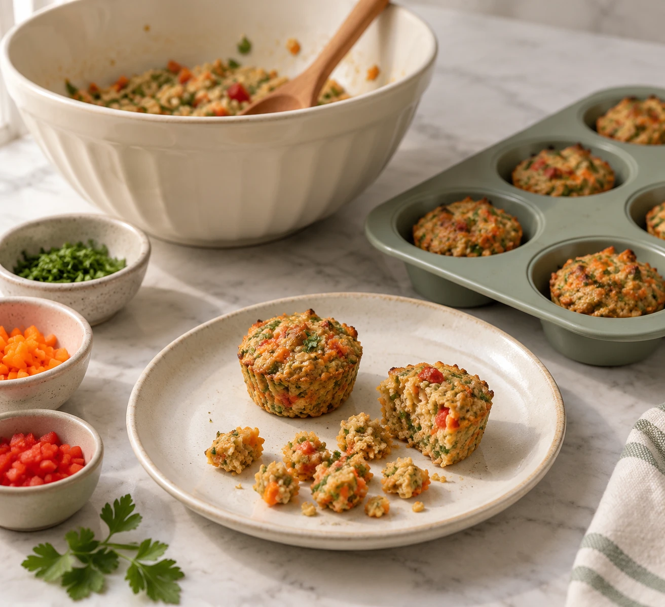 Herbed Vegetable Stuffing Cups for Pet Birds step 5