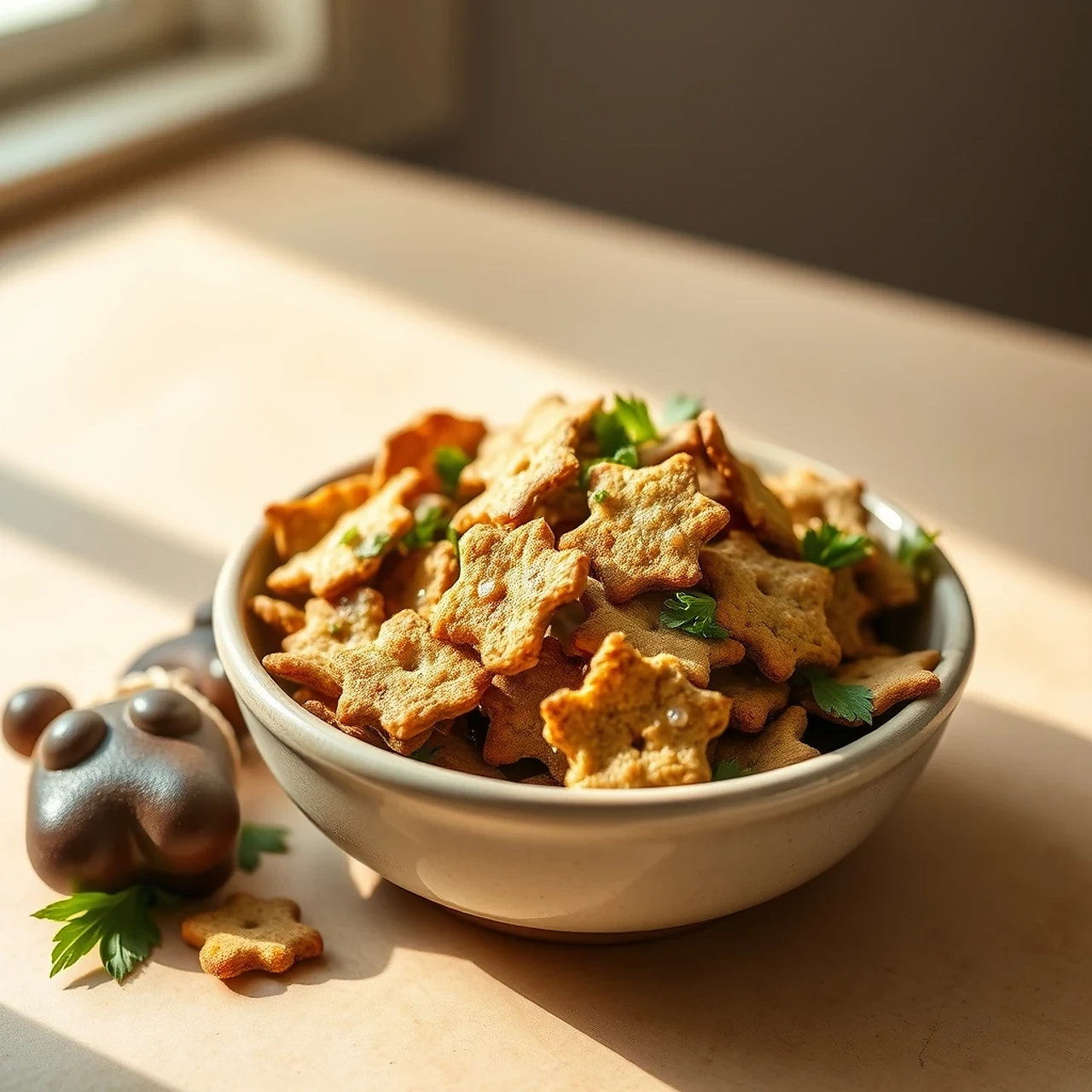 Homemade Sardine and Parsley Dehydrated Crisps for Happy Pets