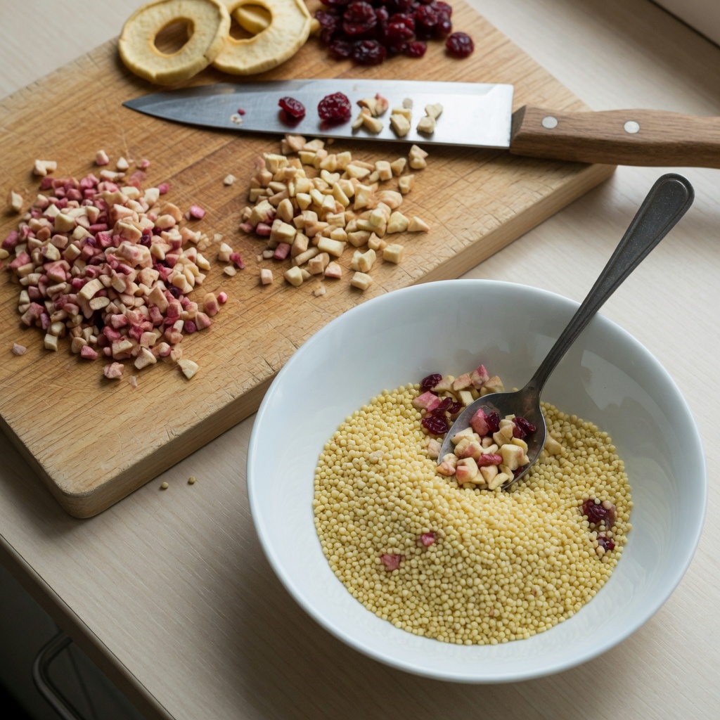 No-Bake Millet Fruit Clusters for Birds step 2