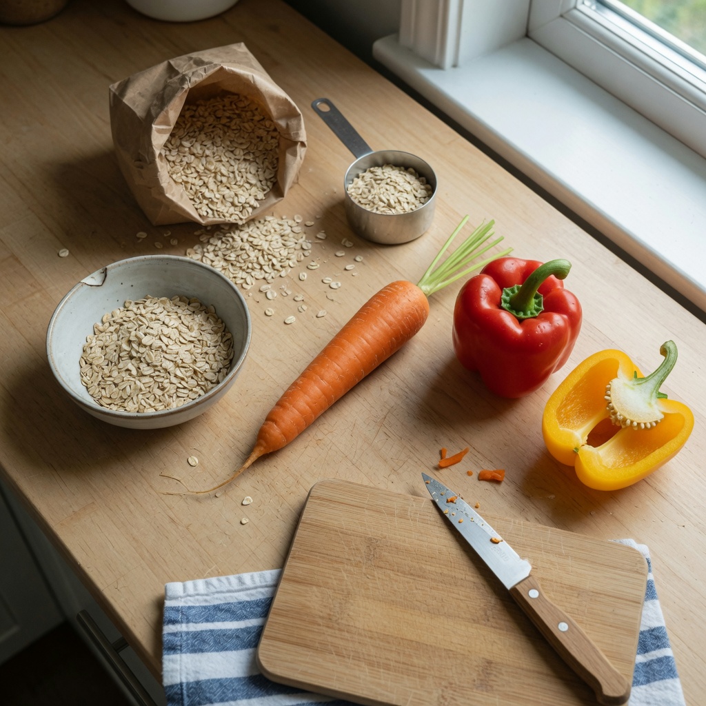 Oat and Veggie Mash for Guinea Pigs step 1