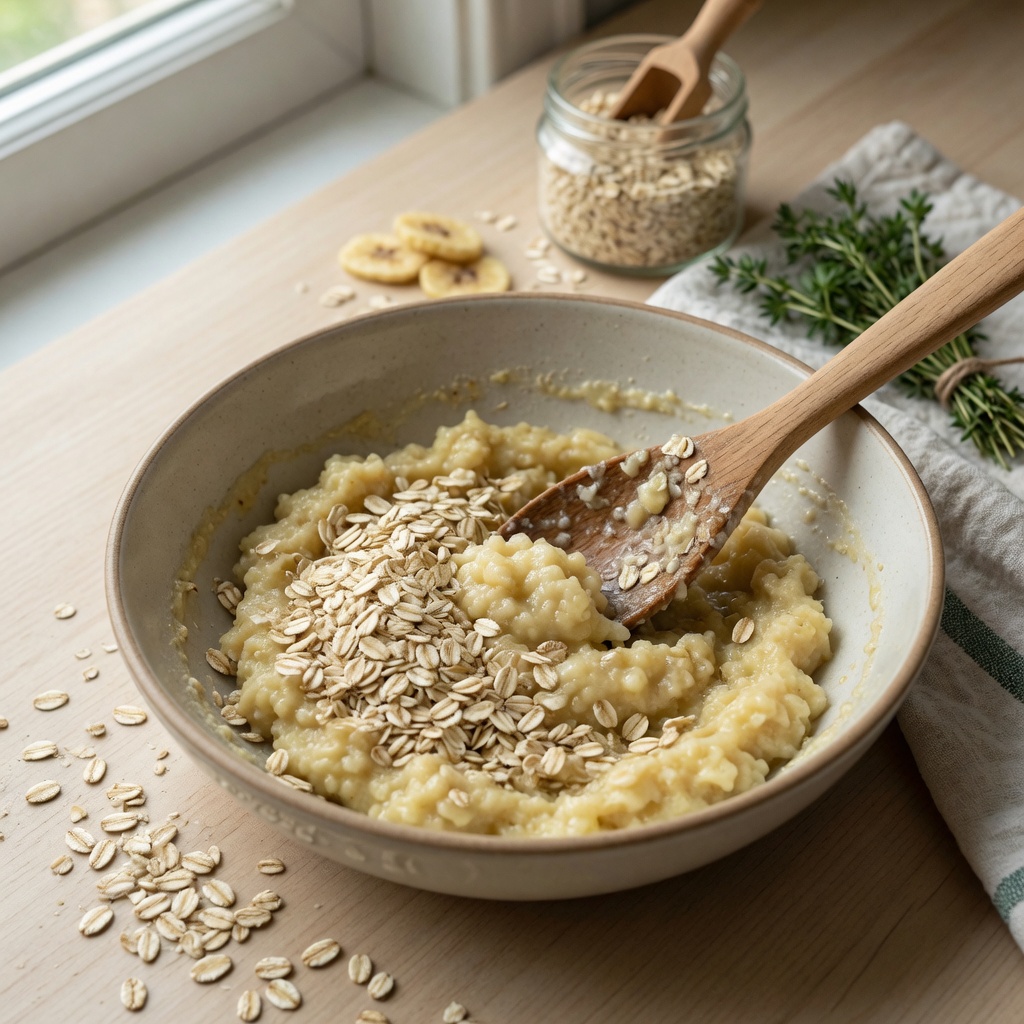Oat Banana Herb Bites for Rabbits step 2