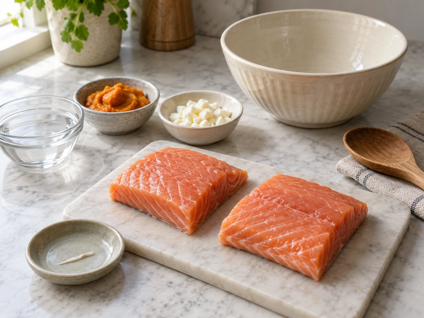 Parchment-Steamed Salmon Flake Topper for Cats step 1