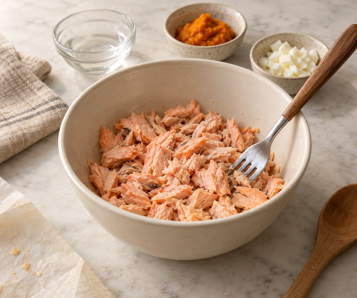 Parchment-Steamed Salmon Flake Topper for Cats