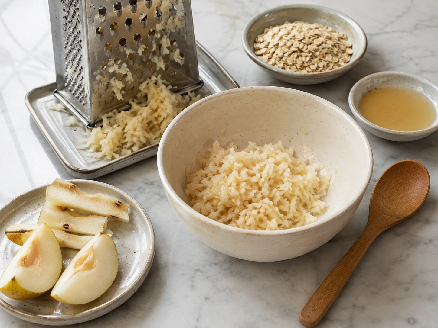 Pear and Oat Griddle Cakes for Dogs step 1