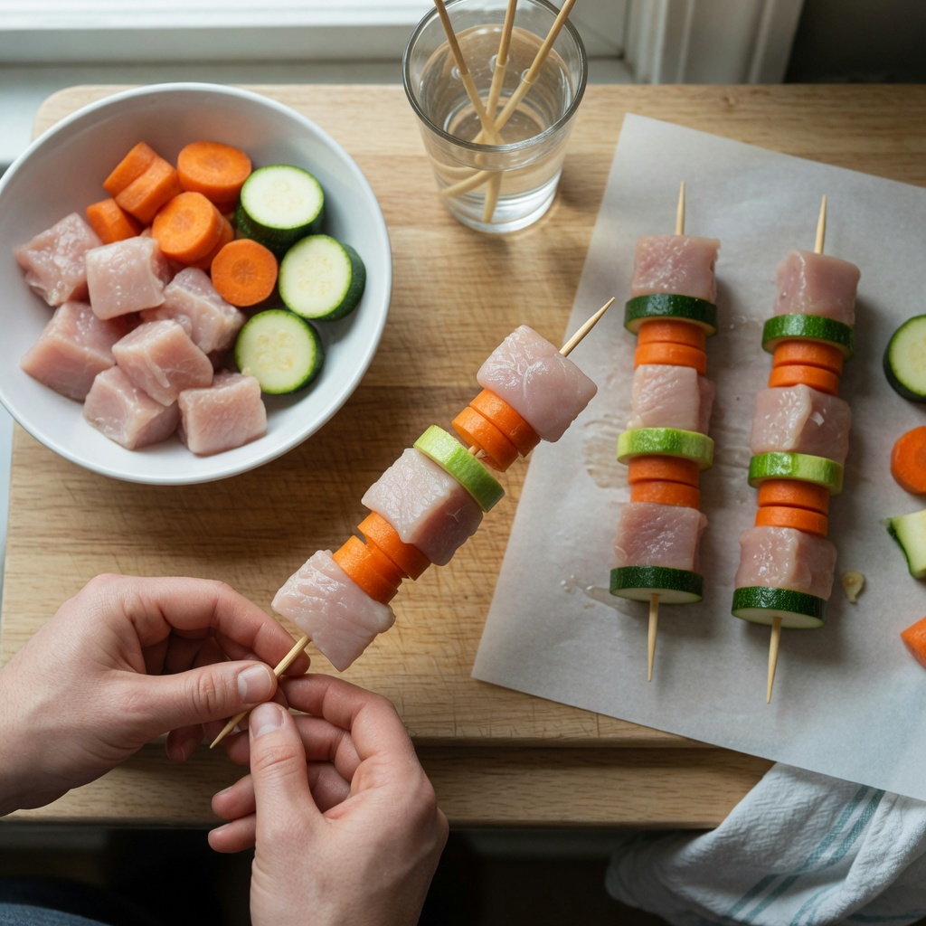 Make Simple Turkey Veggie Kabobs as Summer Treats for Dogs and Cats step 5