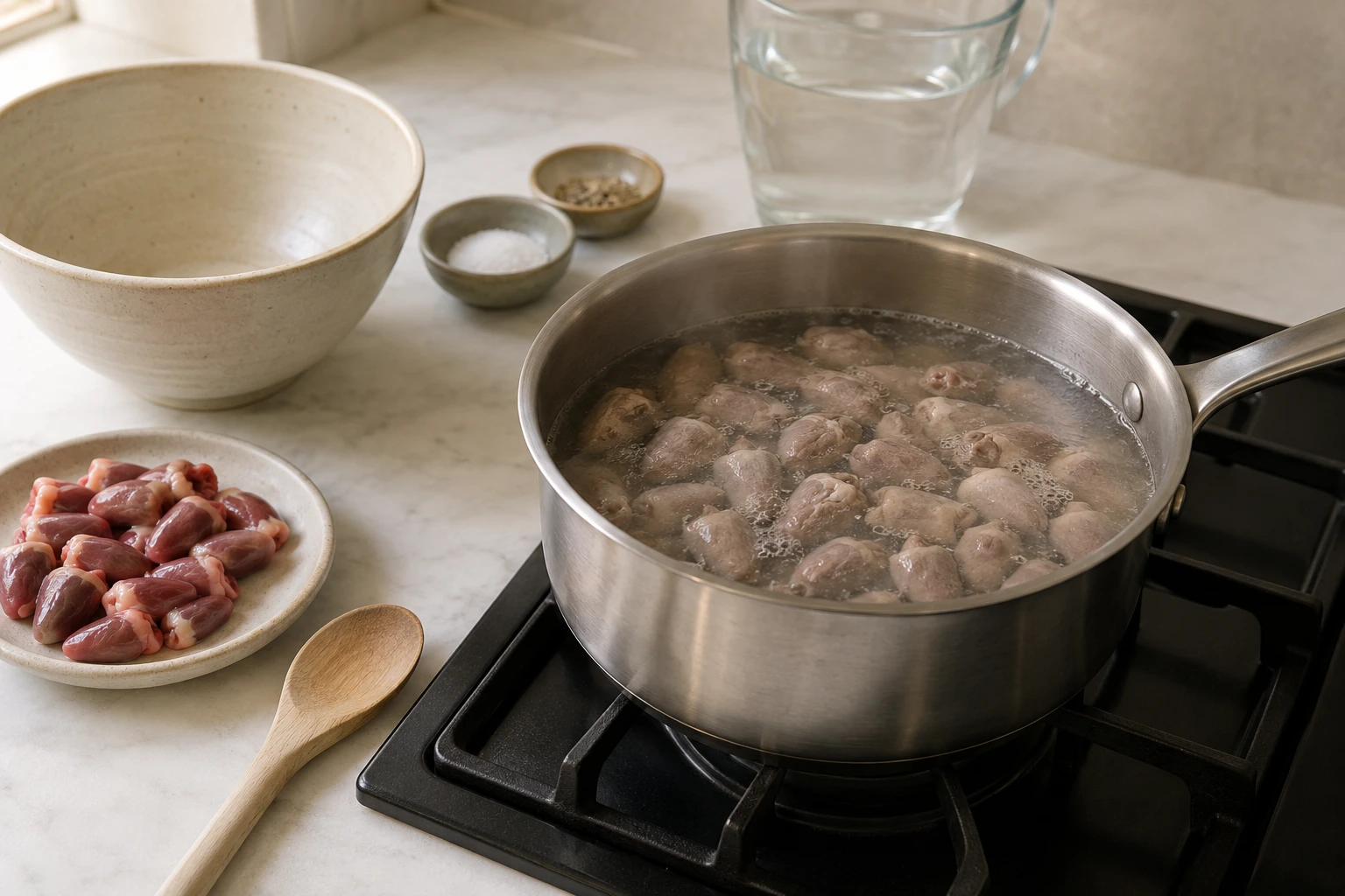 Poached Chicken Heart Mince Topper for Cats step 2