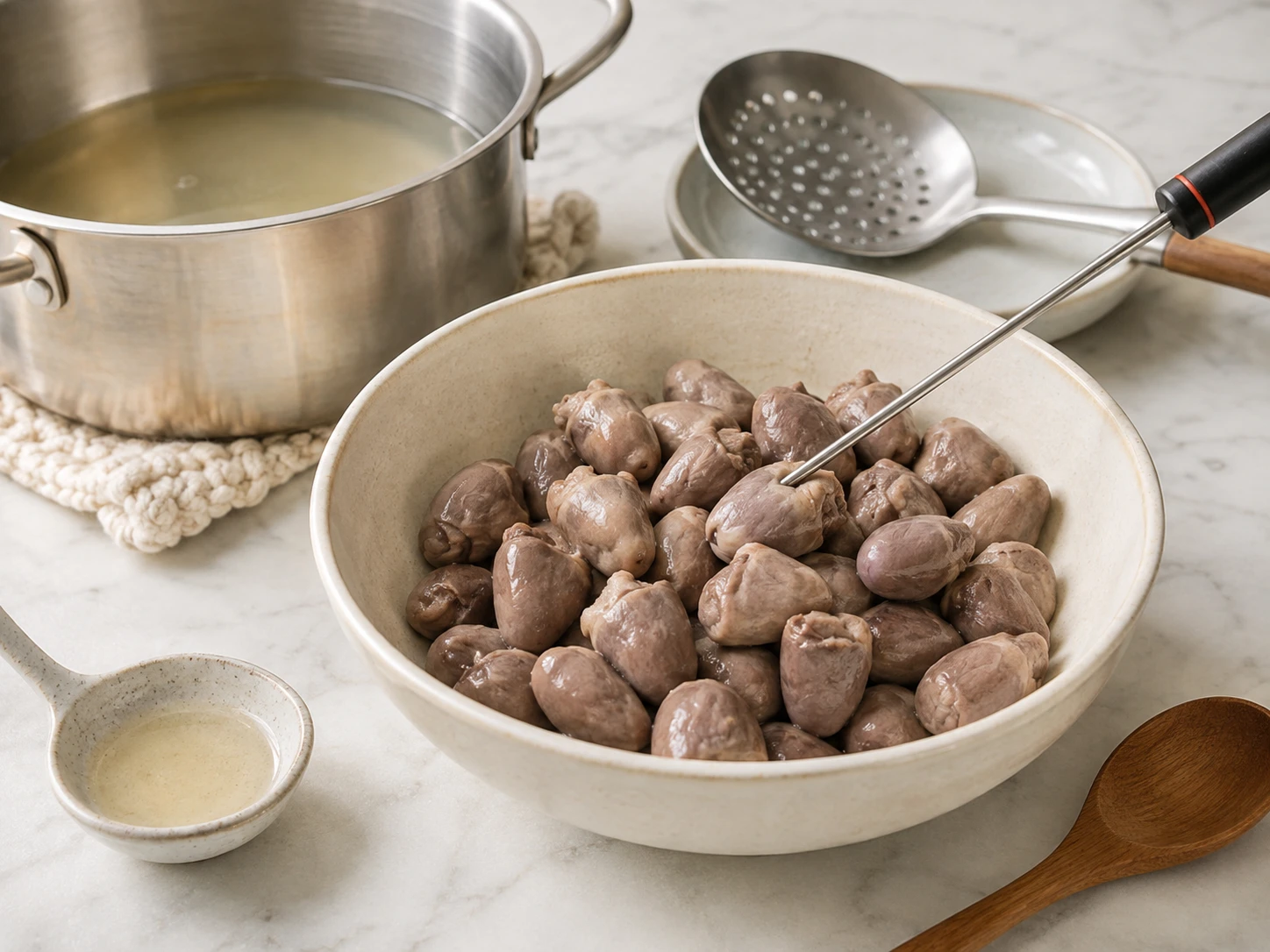 Poached Chicken Heart Mince Topper for Cats step 3