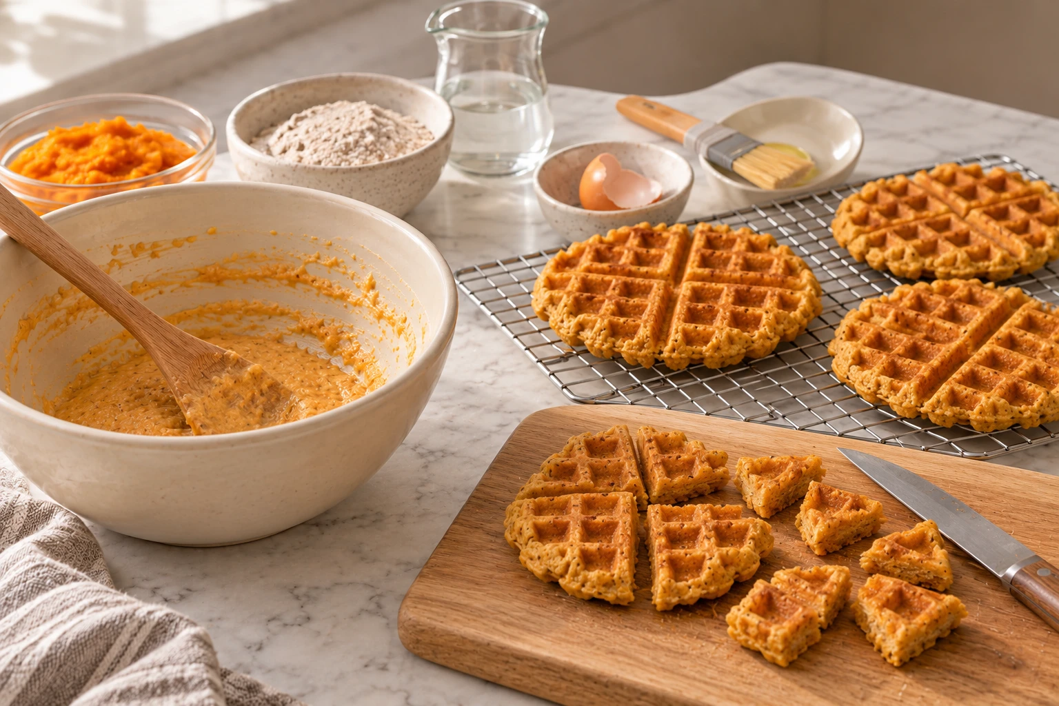 Pumpkin and Buckwheat Breakfast Waffles for Dogs step 5
