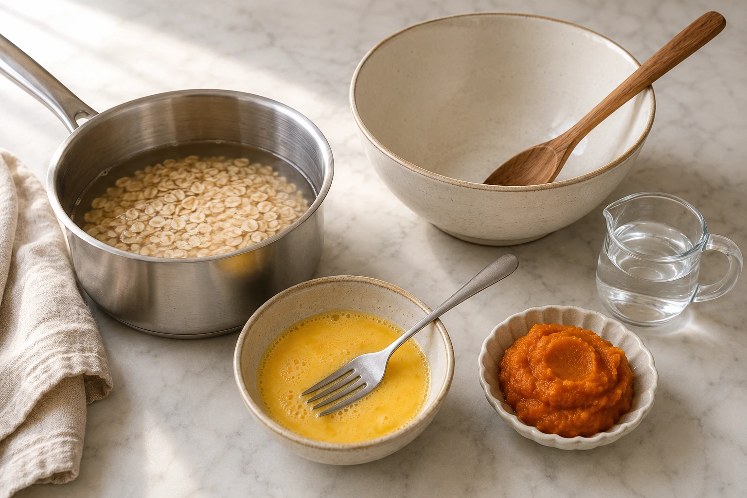 Pumpkin and Egg Oatmeal Spoon Topper for Dogs step 1