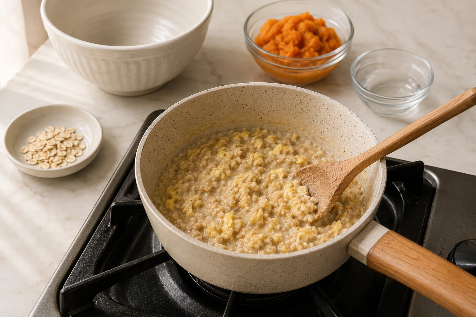 Pumpkin and Egg Oatmeal Spoon Topper for Dogs step 3