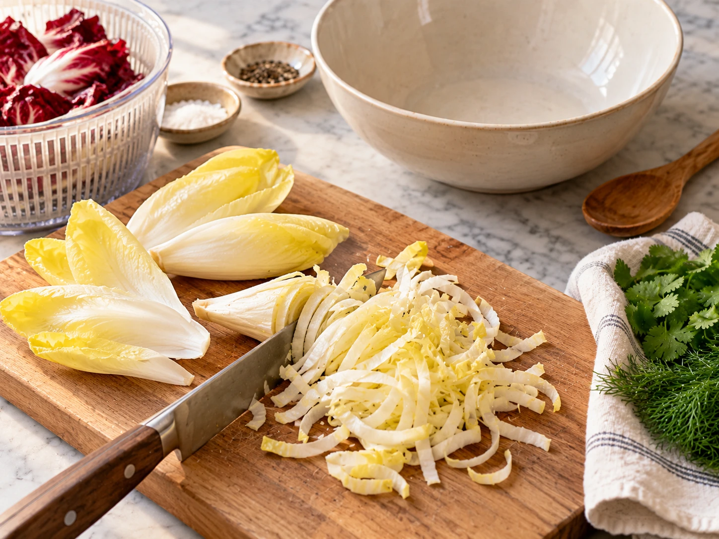 Rabbits Endive Radicchio Herb Slaw step 2