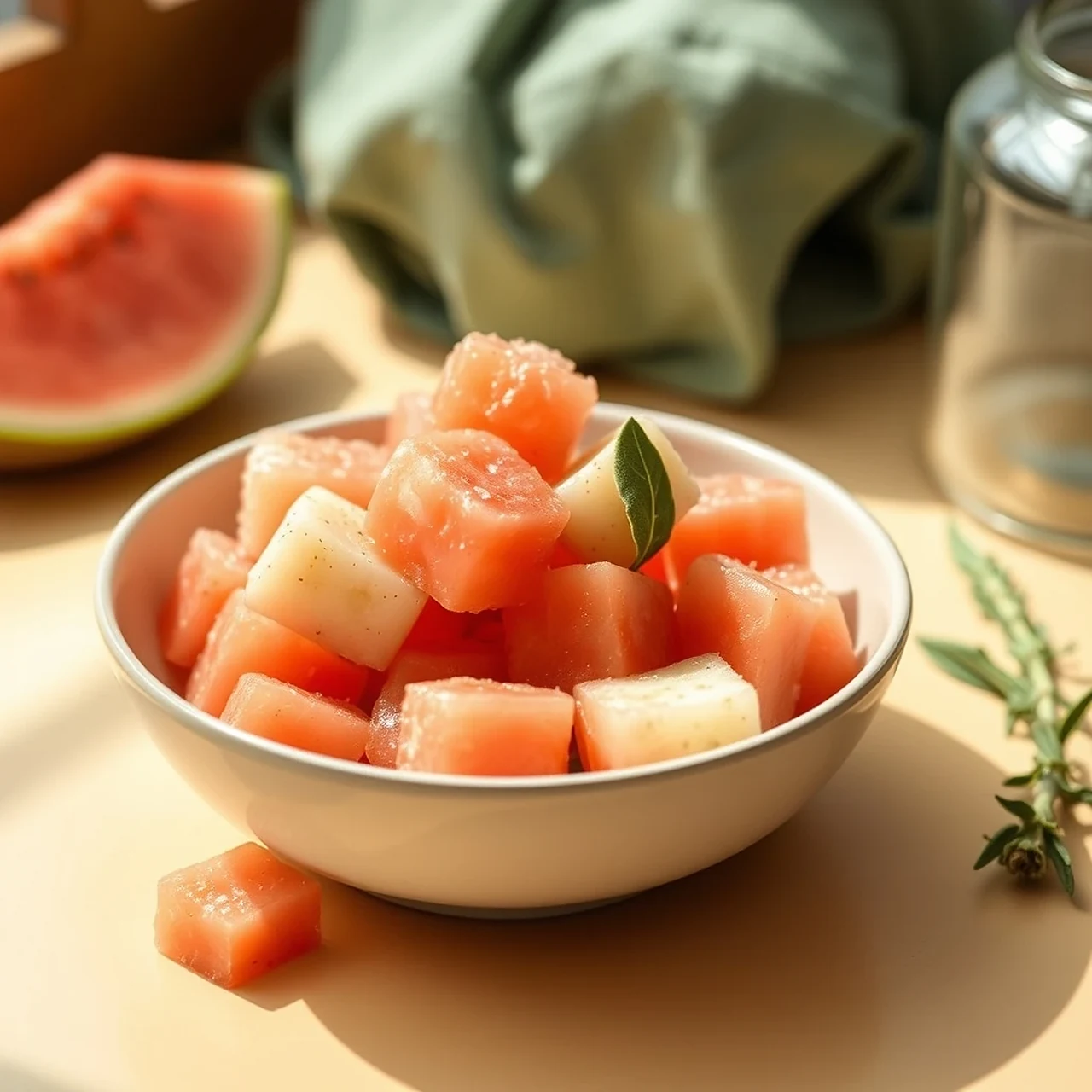 Refreshing Cooling Melon Hydration Cubes for Pets