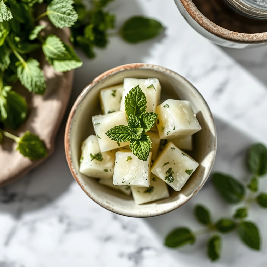 Refreshing Cucumber Mint Hydration Cubes for Your Pets step 1