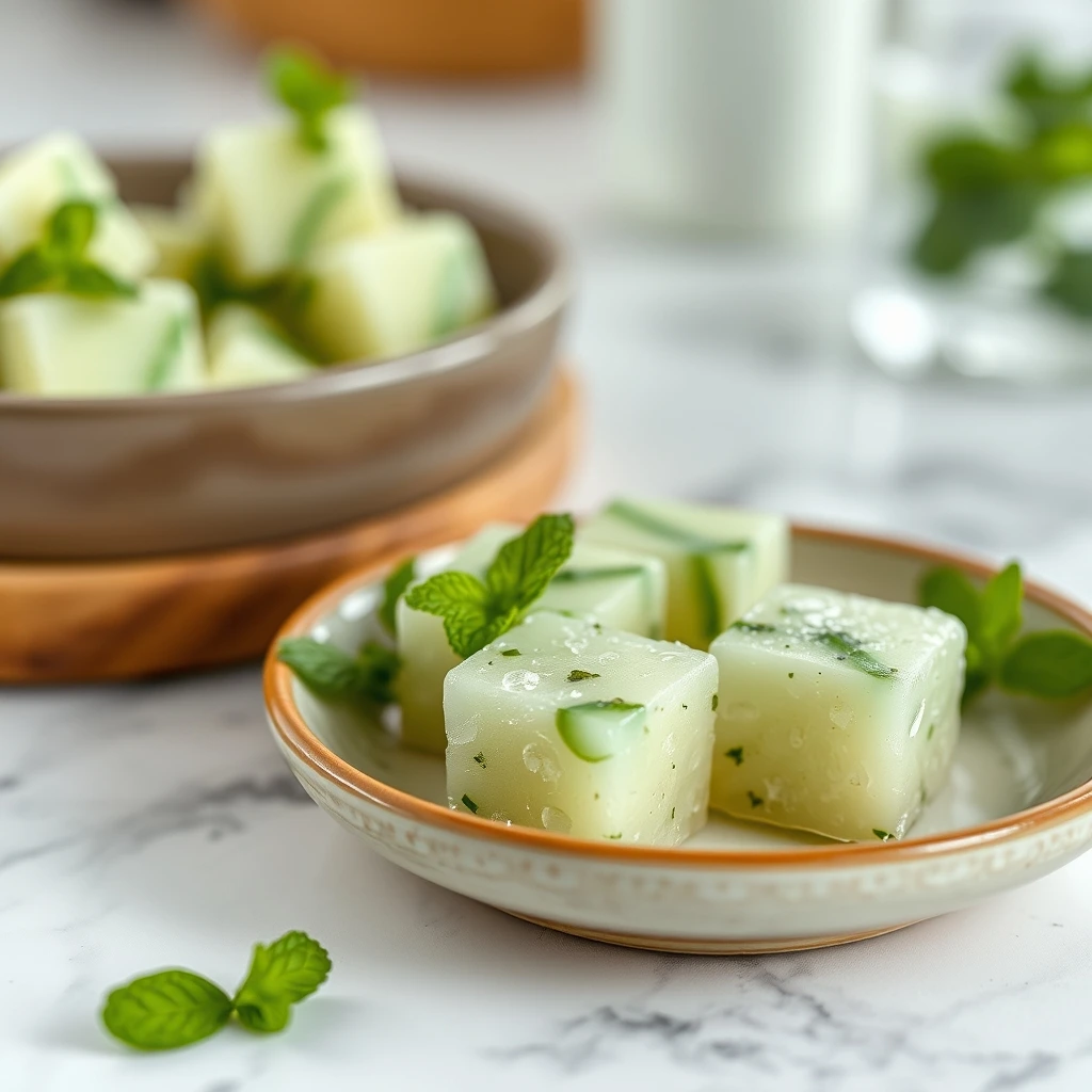 Refreshing Cucumber Mint Hydration Cubes for Your Pets step 2
