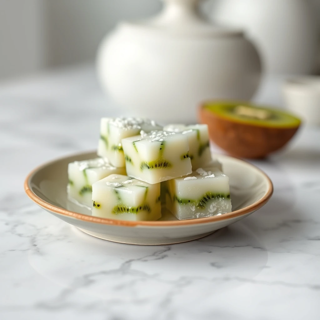 Refreshing Kiwi and Coconut Water Gelatin Cubes for Pets step 2