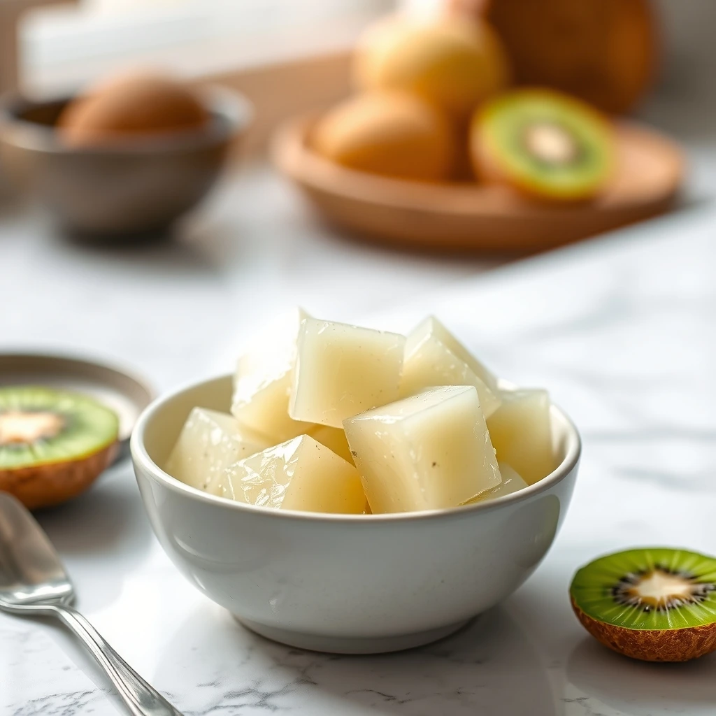 Refreshing Kiwi and Coconut Water Gelatin Cubes for Pets step 4